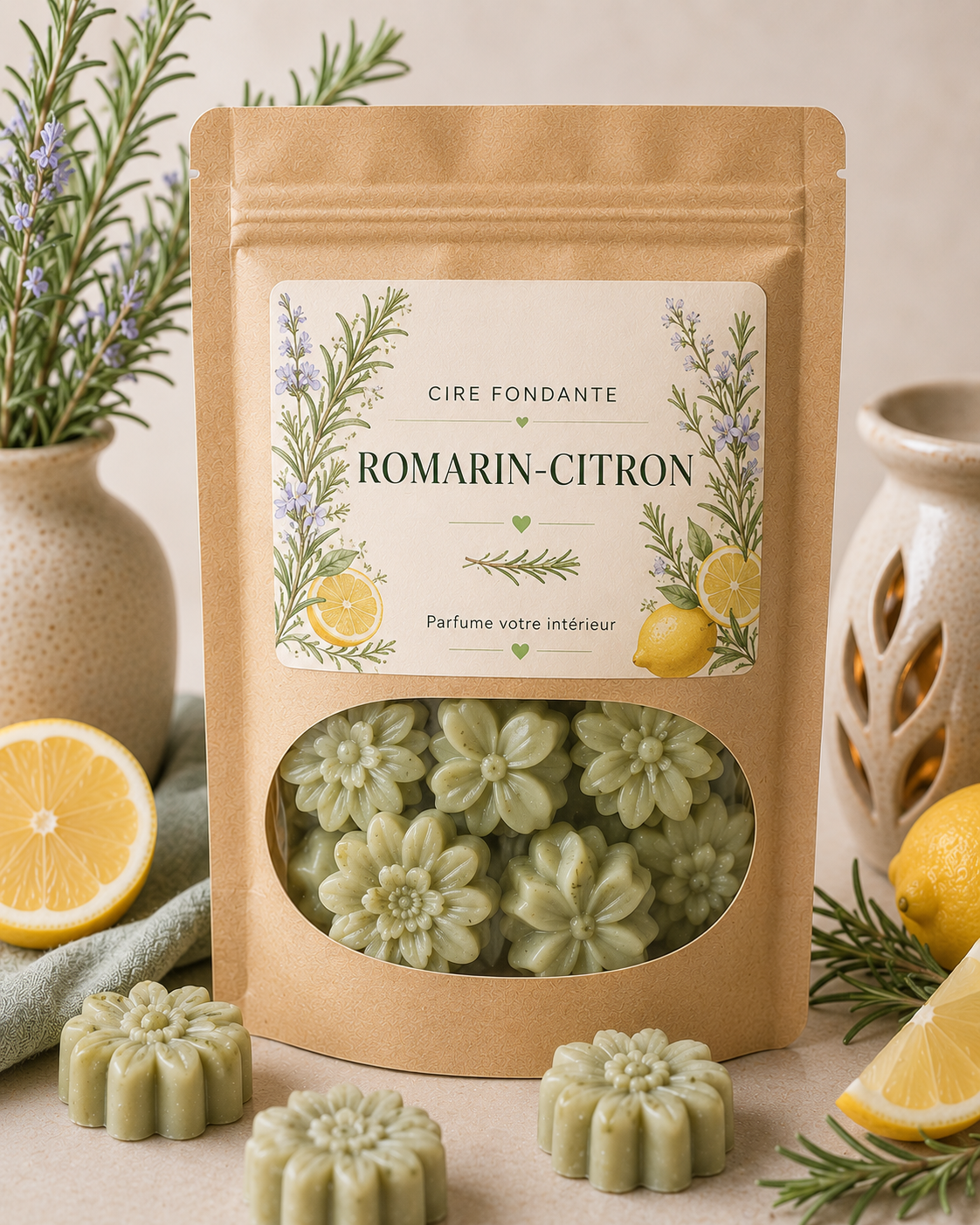 Cire fondante - Romarin citron